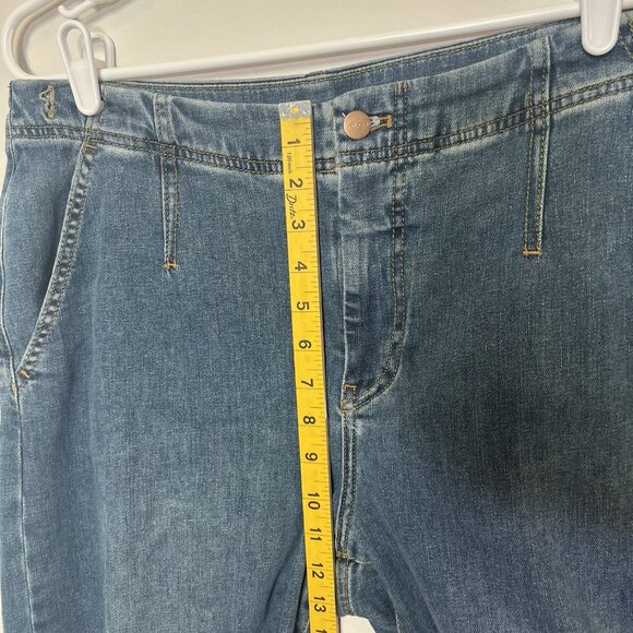 Pilcro Anthropologie Blue Jeans Size 29 Crop Leni Curved Barrel Tapered Stretch - Picture 9 of 16
